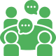 Ícone de pessoas reunidas conversando.